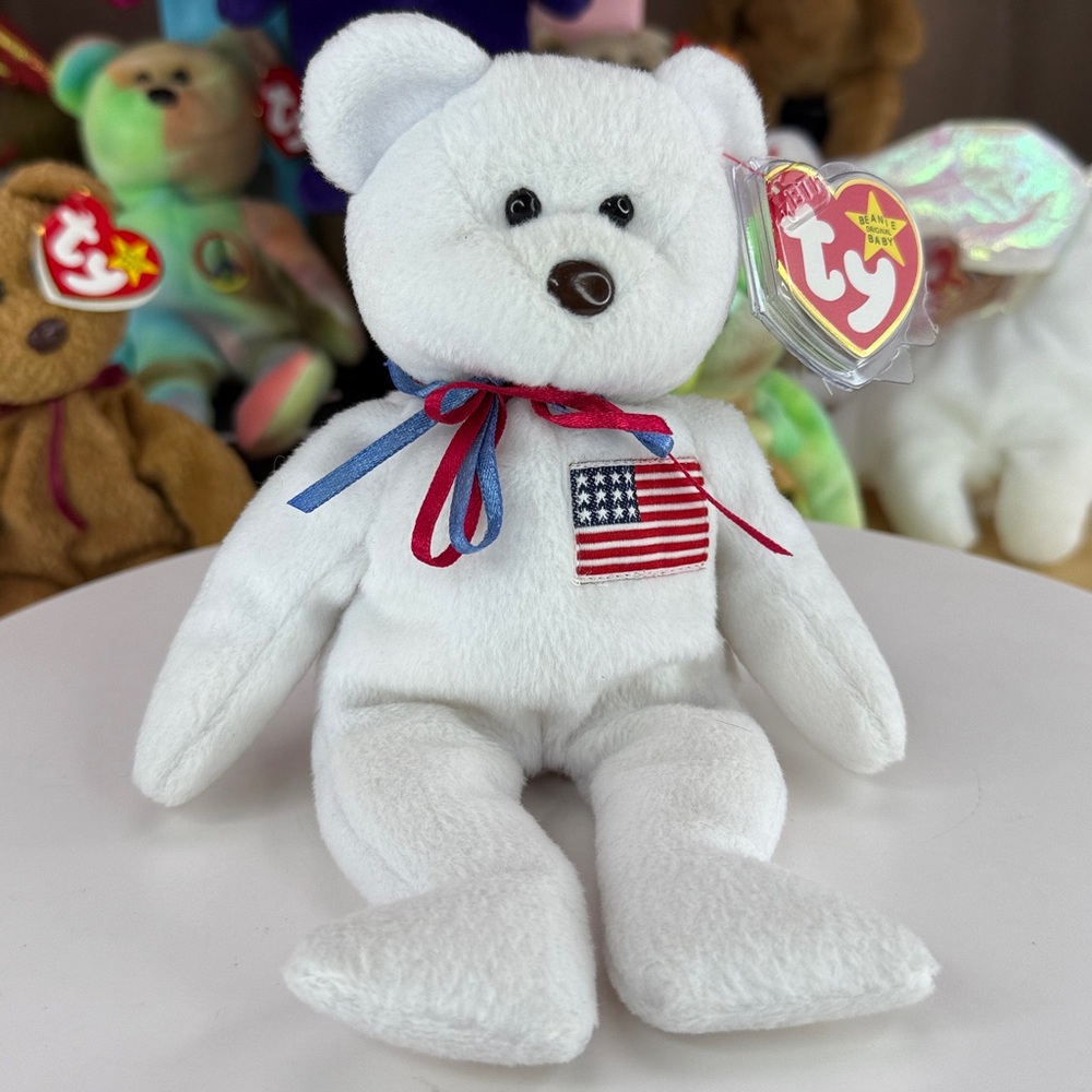 🇺🇸❤️Rare PVC German Nürnberg & Waterloo Tag - TY Libearty Beanie Baby 1996